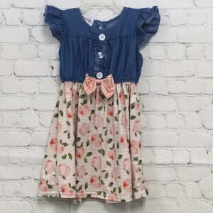 Wellie Kate Peach Jean Dress size 6/7T